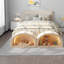 Lit double pour chat, lit double tapissier beige, maison moderne pour animaux de compagnie
