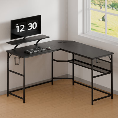 Daown Metal Base Computer Desk with Power Outlet
