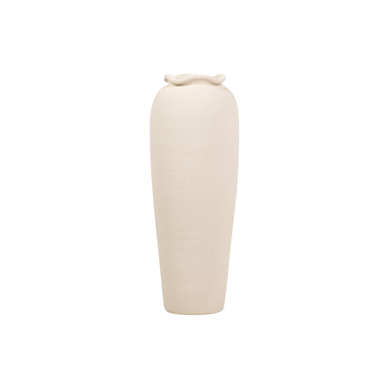 CERAMIC VASE 28X28 CM, Beige, Overall Height- 80cm