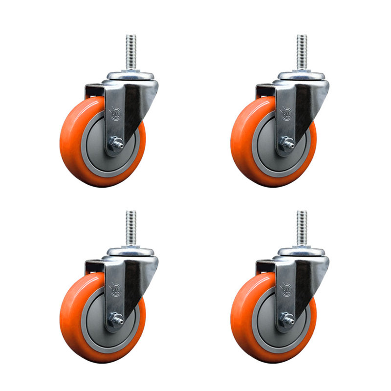 Poly Wheel Swivel 5/8 Inch Threaded Stem Caster Service Caster