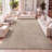 Asami Solid Low-Pile Beige Rug-907929236