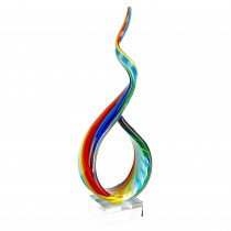 Rainbow Ribbon Murano Glass Centerpiece Sculpture