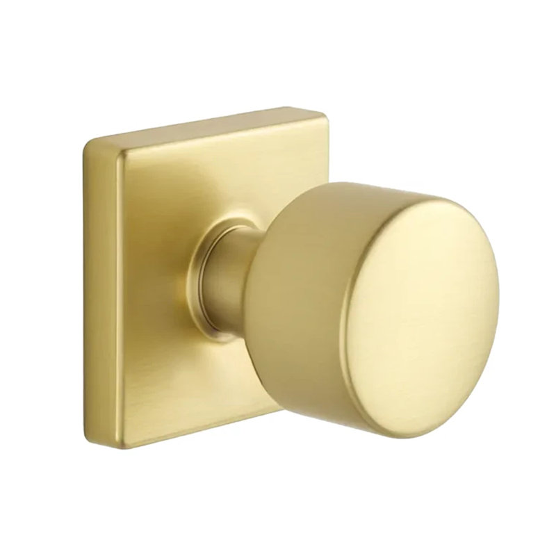 Expressions by Emtek Page Dummy Knob with Square Rosette, Satin Brass, Satin Brass