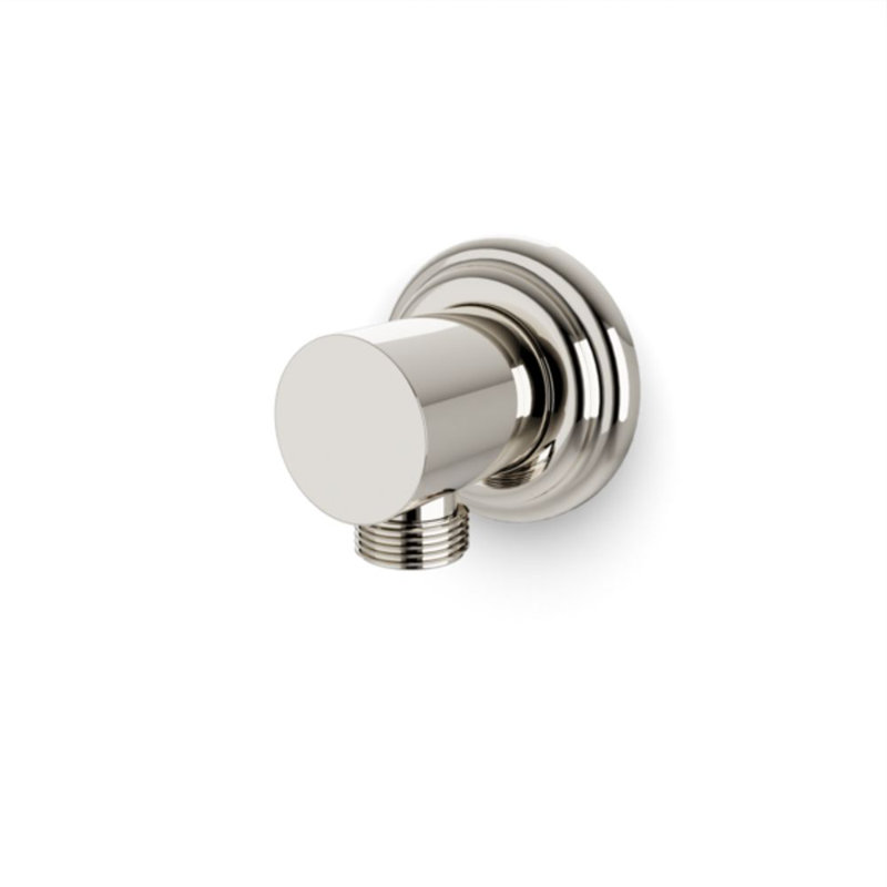 Prise de douche murale avec écusson classique, Nickel poli