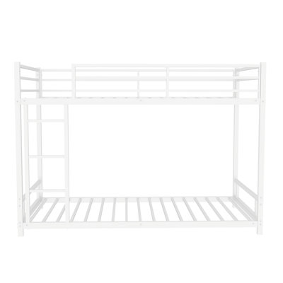 Metal Twin Over Bunk - & Reliable Build Quality Element, Noise Lessened Considerably, Guardrail Fitted, White Heavy-Duty, Stable, Cut Down, Added,