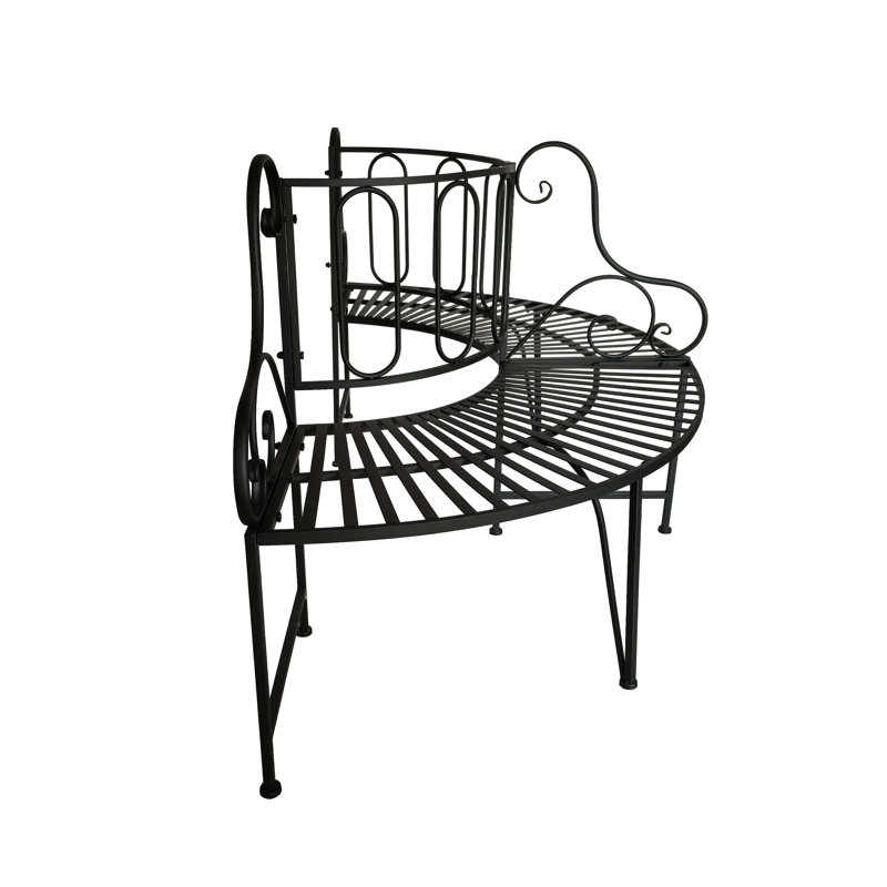 Penn Metal Tree Bench, Black, 94cm H × 172.7cm W × 86.4cm D