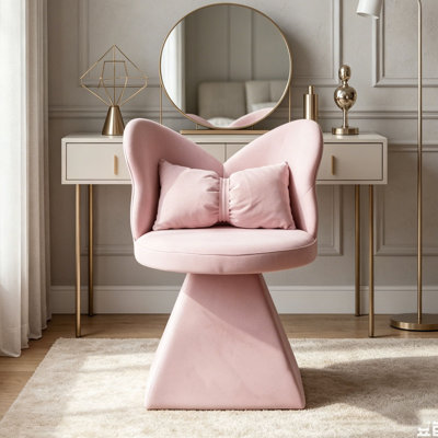 Chaise de coiffeuse avec dossier papillon, chaise d'appoint pivotante