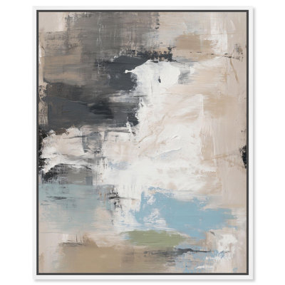 Impression abstraite neutre sur toile monochrome par Art Remedy