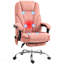 Chaise de bureau de massage rose, avec repose-pieds, chaise de bureau de direction, avec 6 points de vibration et chaleur, chaise d'ordinateur inclinable, chaise de bureau pivotante, hauteur réglable