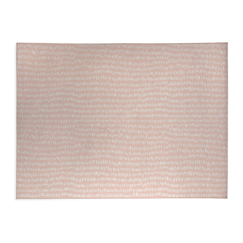 Crop Row Lightweight Non-Slip Kitchen Mat, Rectangle 5' x 7', Pink