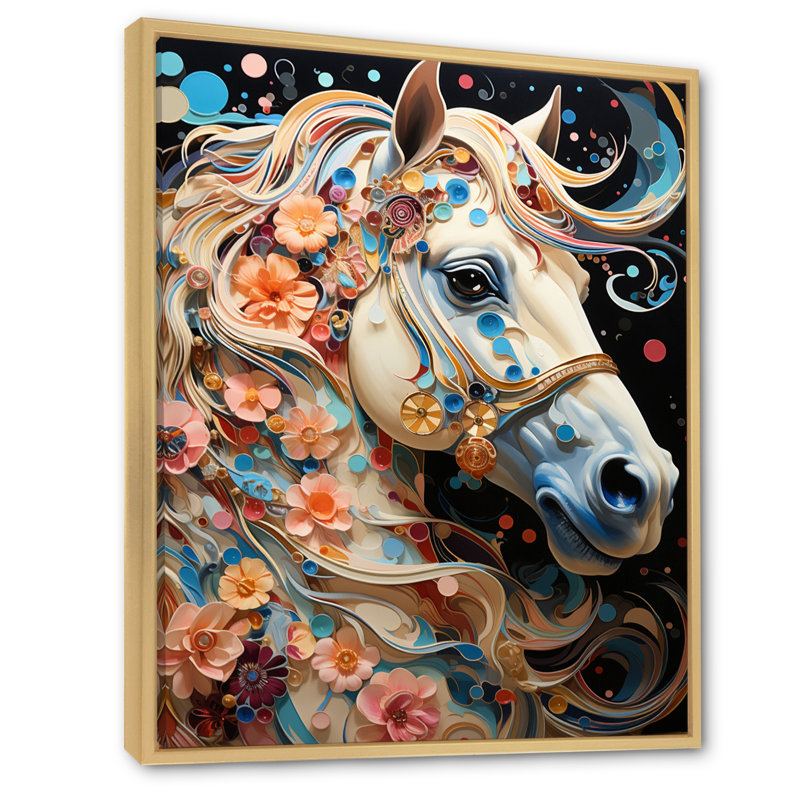 «Xherald Carousel Whirling Wonder Pointillism I», reproduction d'art sur toile, H 32 po x l 16 po x P 1 po