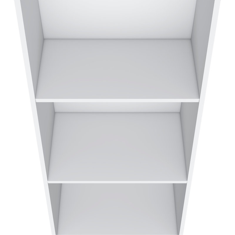 Note 47" Tall Three-Tier Ladder Bookcase Black, White