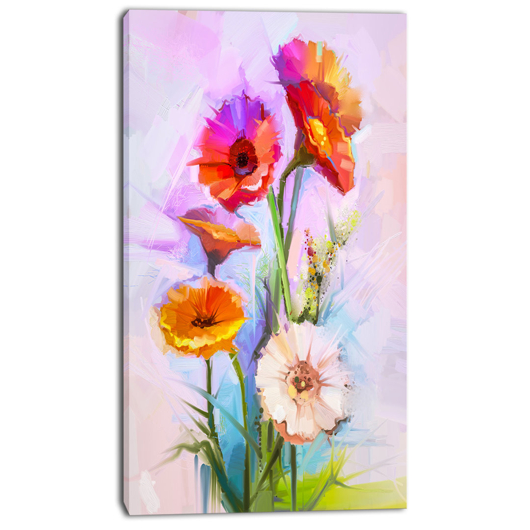 " Bouquet Of Red White Flowers " Design Art 