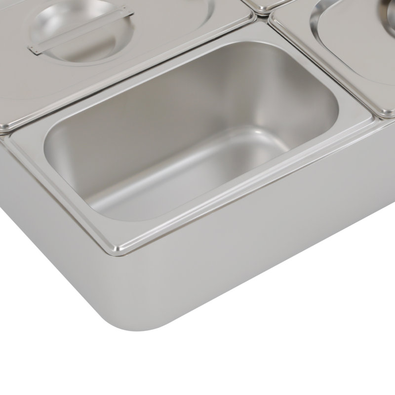 Fruit Pan Large Stainless Steel Pan Food Storage With Acrylic Lids And Water-Filtering Gaskets