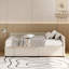 Lit plateforme simple tapissier en forme de L avec rangement et tiroirs-118111815