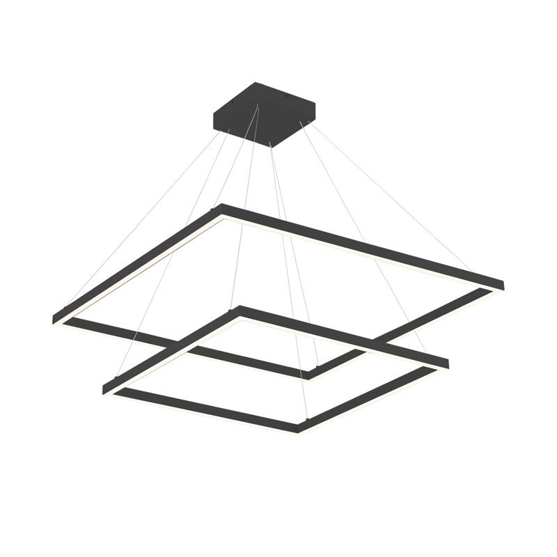 Piazza LED Chandelier, Black, 2, 1.375" H x 31.5" W x 31.5" D