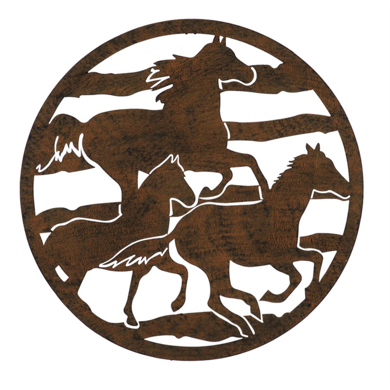 Décoration murale d'extérieur en métal Lasercut Horses