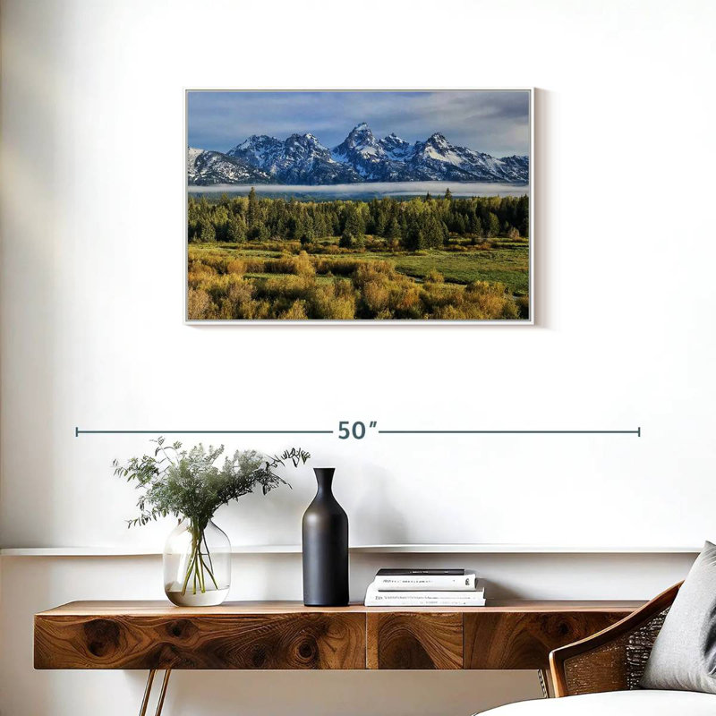 Grand Teton Sierras, Cadre flottant blanc, 31 po x 21 po