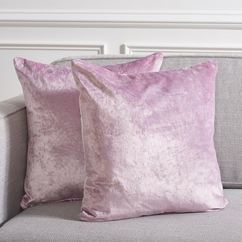 Cotton Blend Throw Pillow, 18" H x 18" W, Lavender