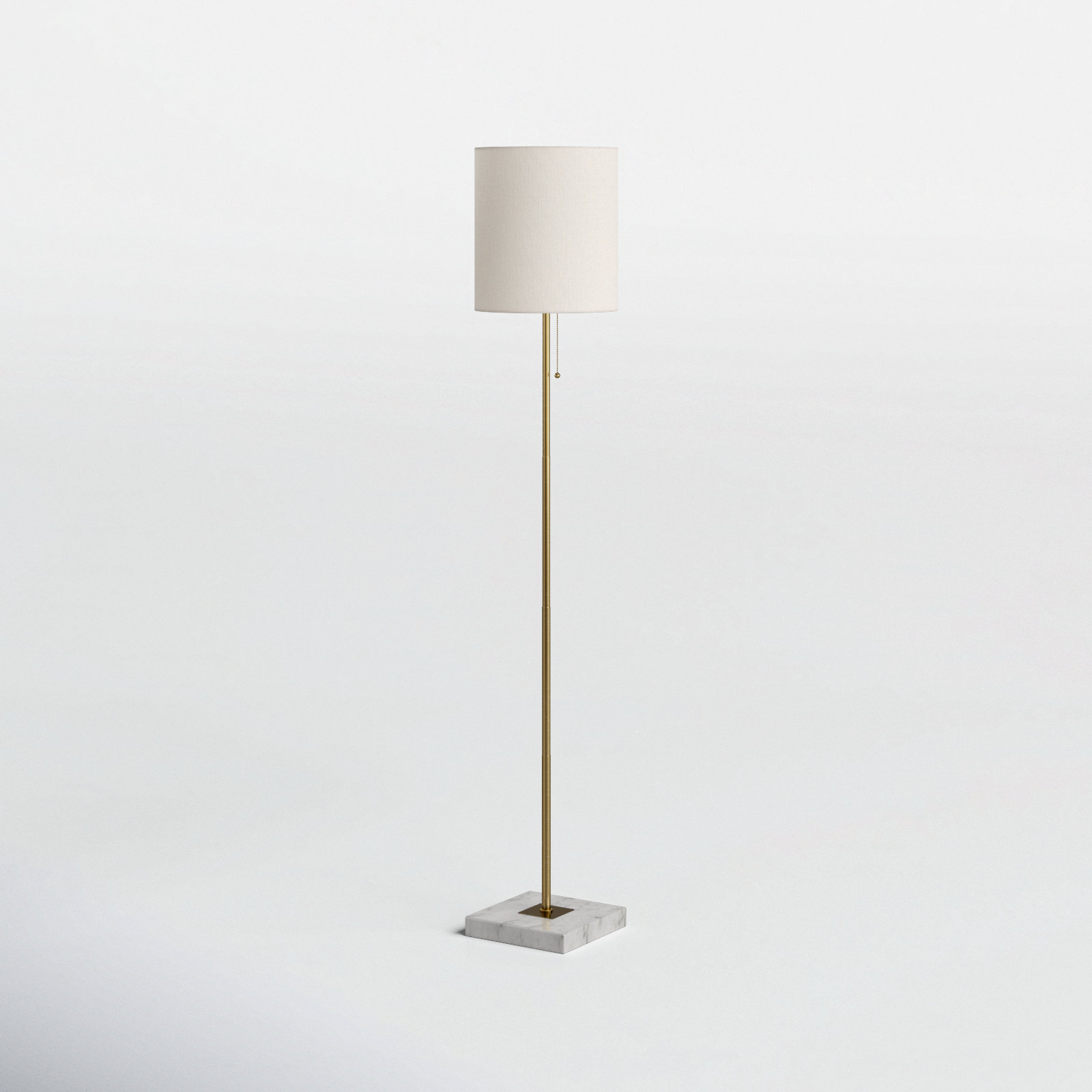 Reed 62'' Floor Lamp, Antique Brass