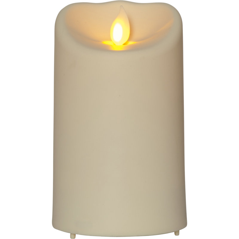 Unscented Flameless Candle, 17.5cm H x 7.5cm W x 7.5cm D, Cream