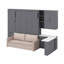 Grand lit escamotable avec élévateur hydraulique, lit mural pliable avec canapé, tablettes de rangement, charge USB et éclairage DEL-1500443324