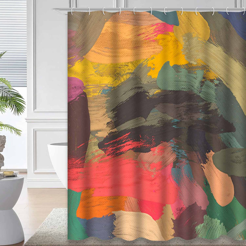 Peinture à l'huile sur toile, art abstrait, art moderne coloré avec 12 crochets, L 72 po x l 78 po