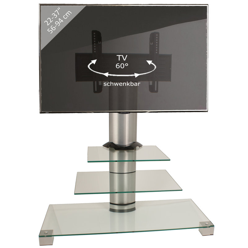 Harbor TV Stand for TVs up to 43", Clear Glass