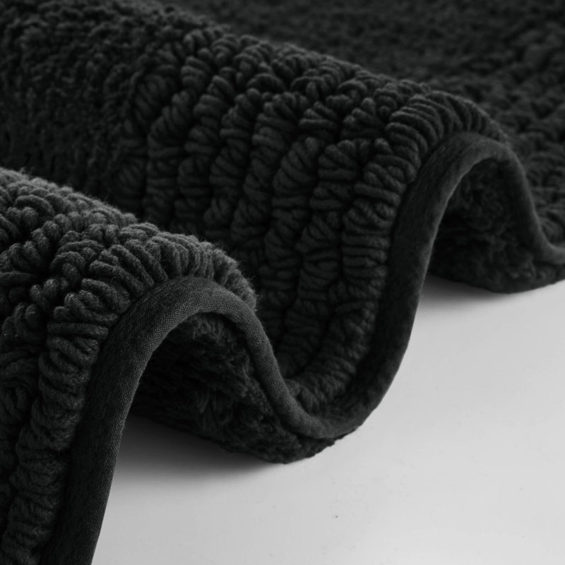 Tapis pour salle de bain réversible 100% coton 24 x 44 po 3000 g / m² - Confort, longue durée, lavable à la machine, dense et doux, velours moyen