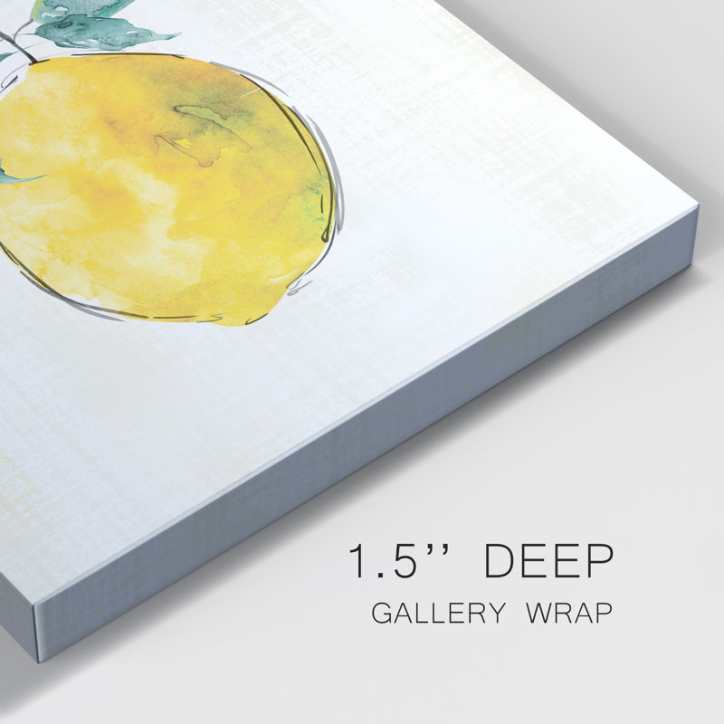 Joyeux citron - peinture sur toile tendue, H 40 po x l 40 po x P 1 po