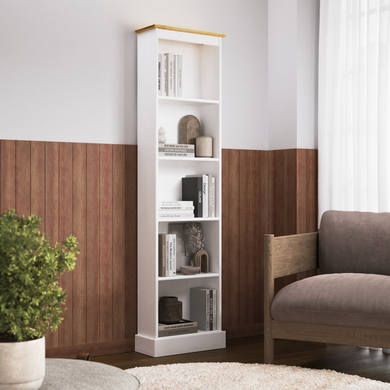 Totowa Bookcase, White Wash/Brown