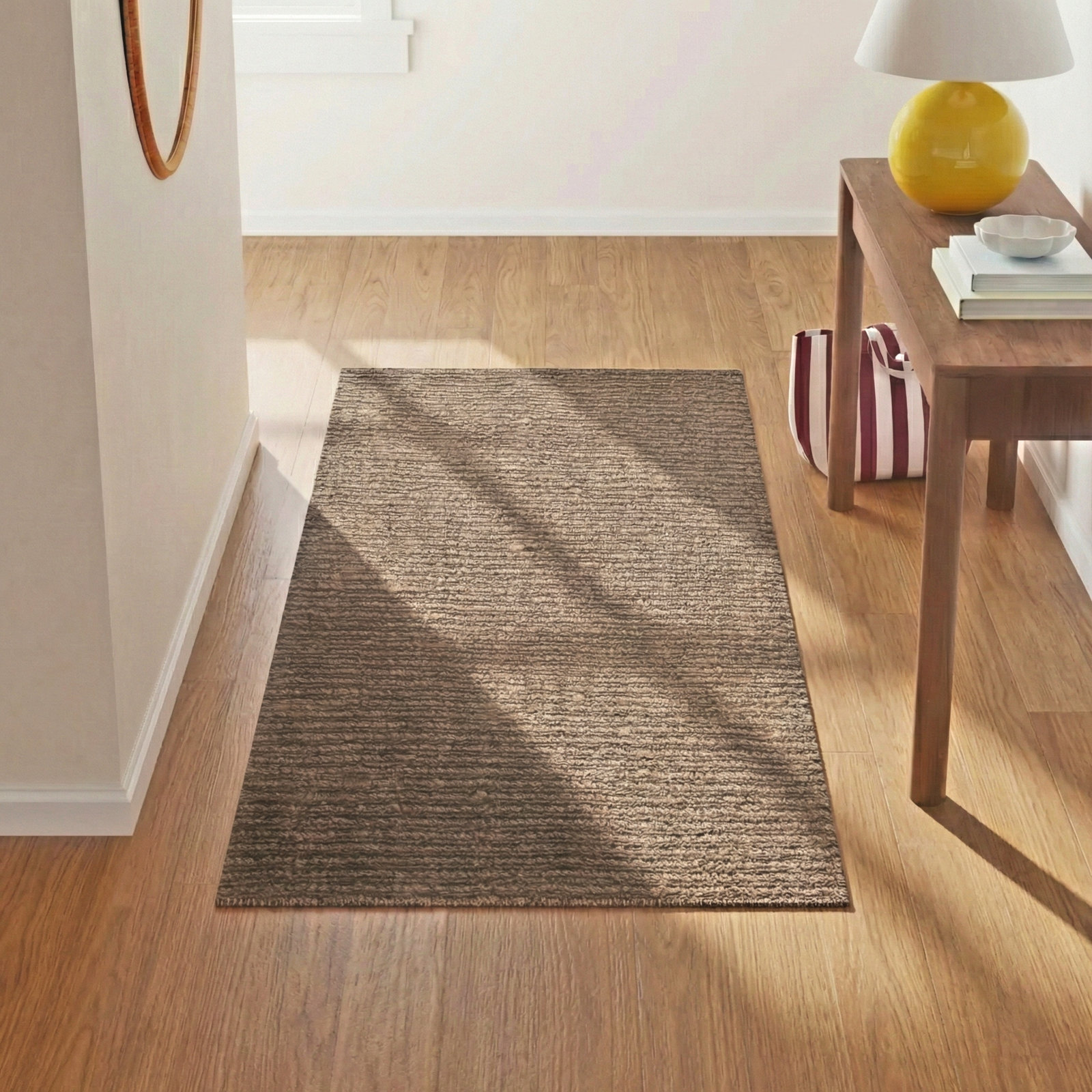 Barkley Brown Hand-Woven Jute Rug, Rectangle 2'6" x 4'