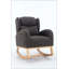 Chaise berçante en tissu Teddy avec pieds en bois paquet-1168145328