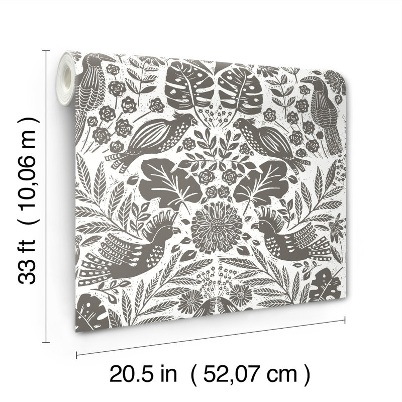 Double rouleau floral Pomona, Gris anthracite