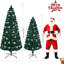 Arbre de Noël illuminé 7 pi avec grandes étoiles et base en métal