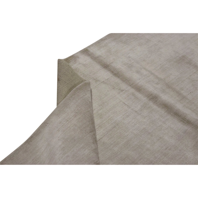 Hand Knotted Silk Area Rug in Beige