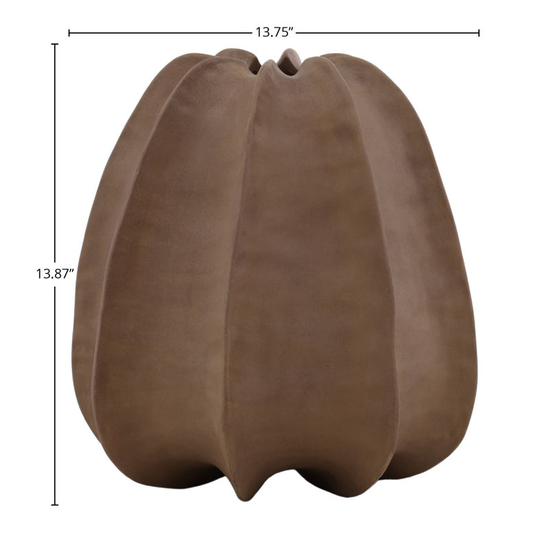 Grand vase en terre cuite Elm 14 po, brun clair