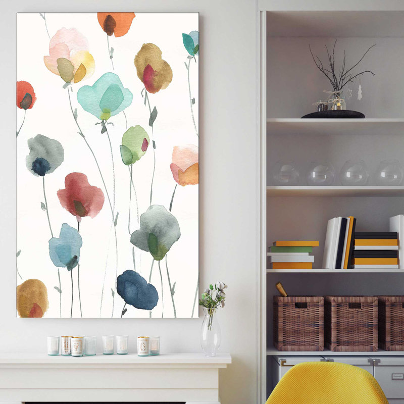 «Lollipop Garden I» par - Peinture, H 30 po x l 18 po x P 1 po, Toile tendue