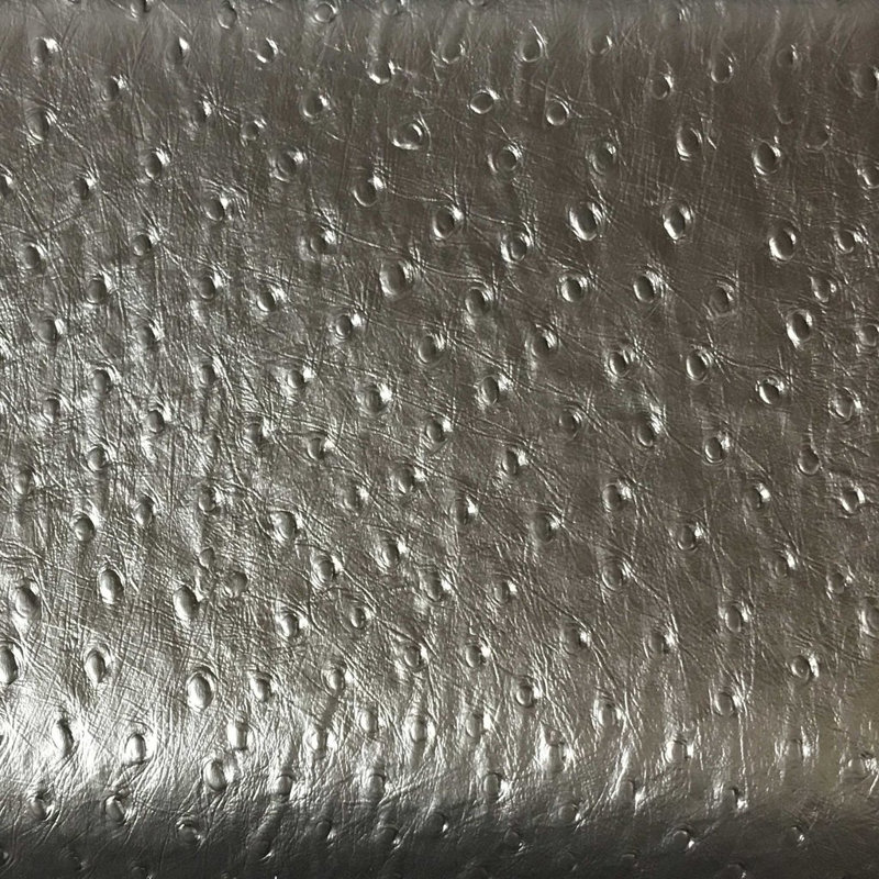 Ostrich-Albany Animal Print Vinyl Fabric, Silver