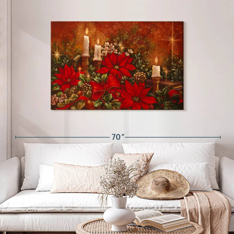 Poinsettia lumineux, H 30 po x l 45 po