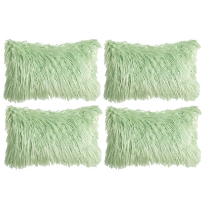 Faux Fur Cushion Rectangular Pillow Cover Only