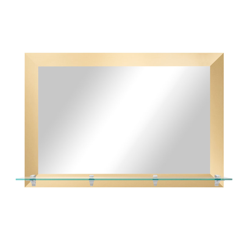 Trinningham MDF Flat Wall Mirror, 32.5" x 36", French Gold