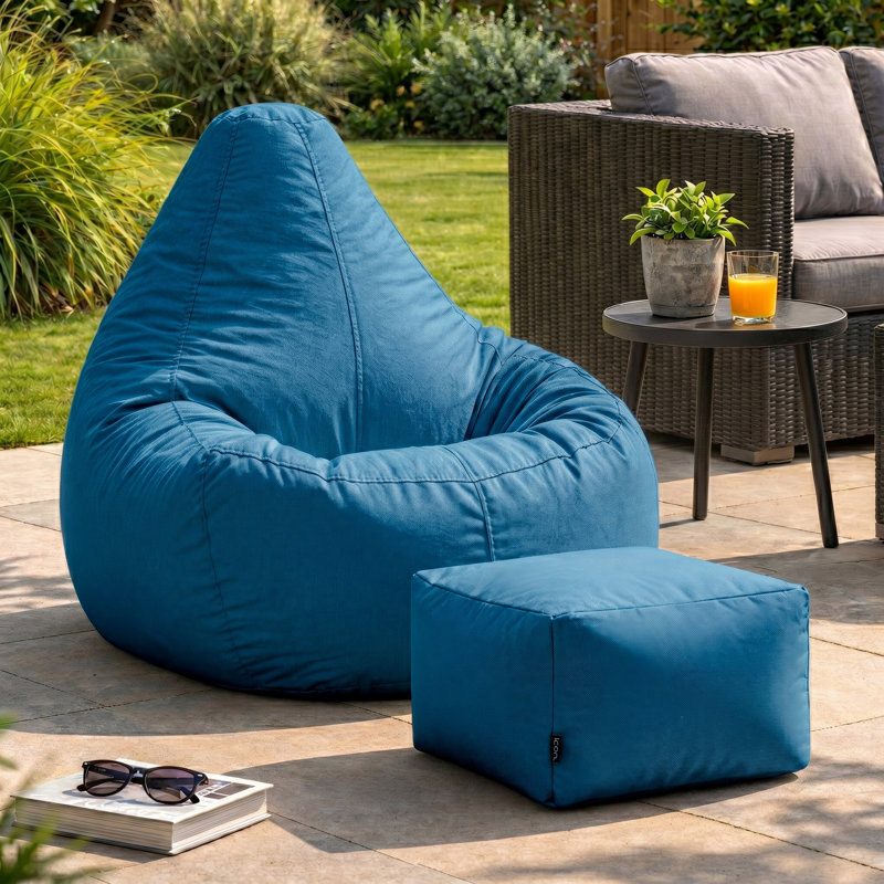 icon Recliner Bean Bag Chair & Pouffe, Teal Green