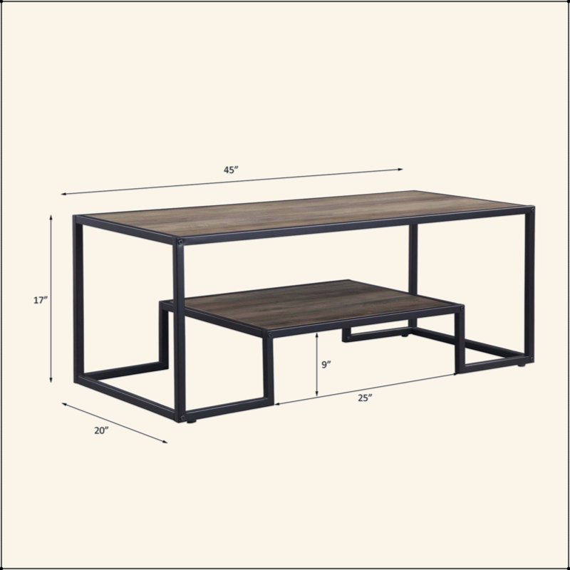Table basse rectangulaire à 1 niveau