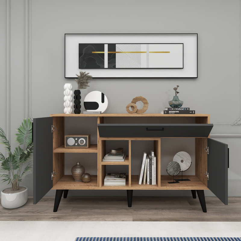 Amedori 135cm Sideboard, Atlantic Pine/Anthracite