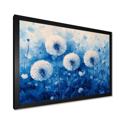 Doux pissenlit lueur dans l'aquarelle Blues I - art mural pissenlit