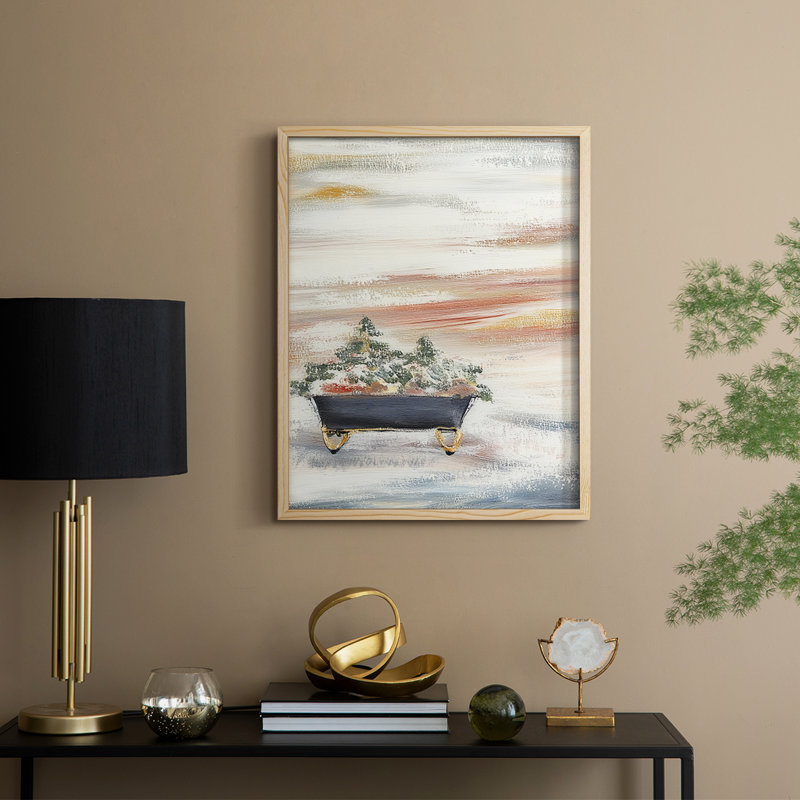 «Christmas Holiday Art CCXLII», reproduction d'art encadrée - bois massif, Naturel, H 11 po x l 9 po