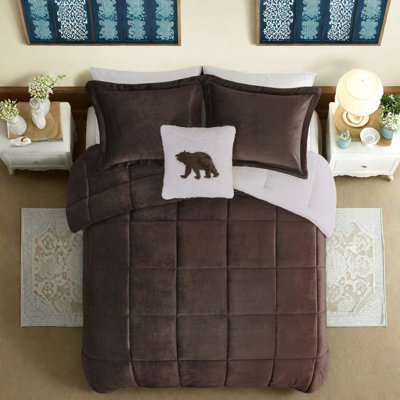 Ensembles de literie en sherpa moelleux, polyester grand confort rustique