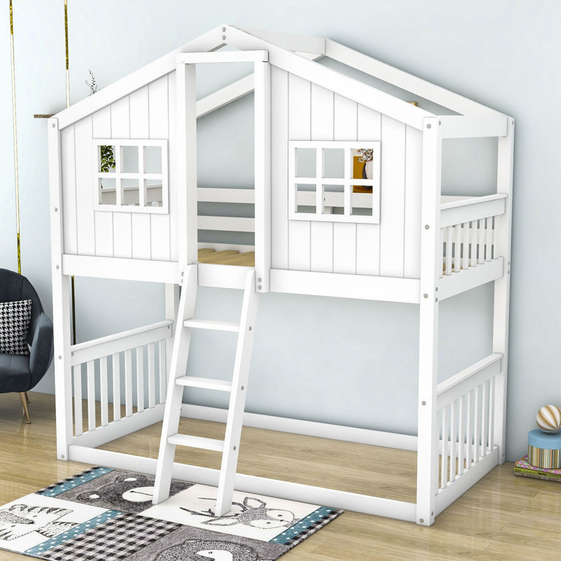 McGillicuddy Kids Twin Over Twin Bunk Bed, White