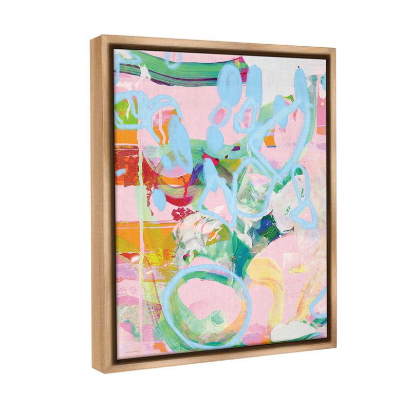 "Pastel Abstract Expression" par Kamdon Kreations sur toile, Cadre flottant orme Montalcino, H 31 po x l 25 po